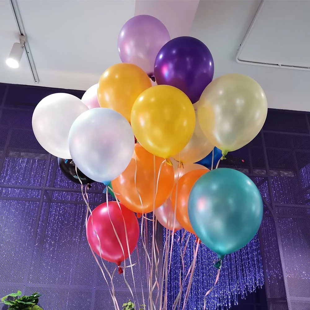 100pcs 12 inches 2.8g Wholesale Round Latex Helium Happy Wedding Gold Metal Balloon Ballons