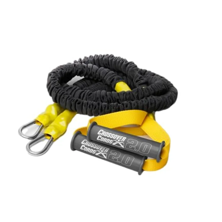 

Crossover Cords - Shoulder Resistance/Exercise Bands - Black Gray - Durable Latex-Free TPE for Warmups, Arm Care, Rotator Cuff