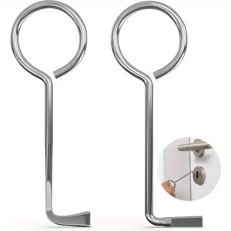

2 pcs New Firefighter Door Swipe Tool Sturdy Practical Lock Picking Tool Stainless Steel Leverage Pry Opening Tool for Door