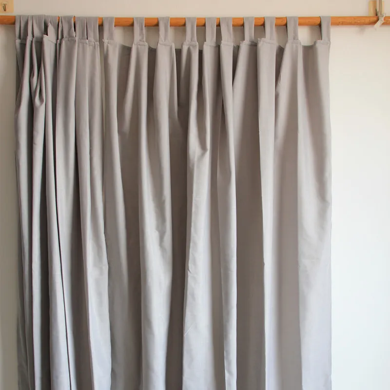 Modern Grey Blackout Curtains for Living Room Kitchen Rental House Dormitories Window Drapes Tap Top Cortinas Customizable