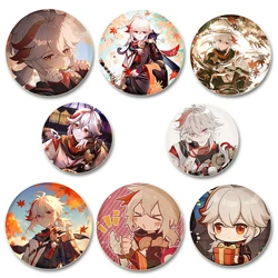 Genshin Impact Game Anime Button Pins Kaedehara Kazuha Cartoon Brooches HD Print Handmade Badge Bag Decor Fans Collect Gifts