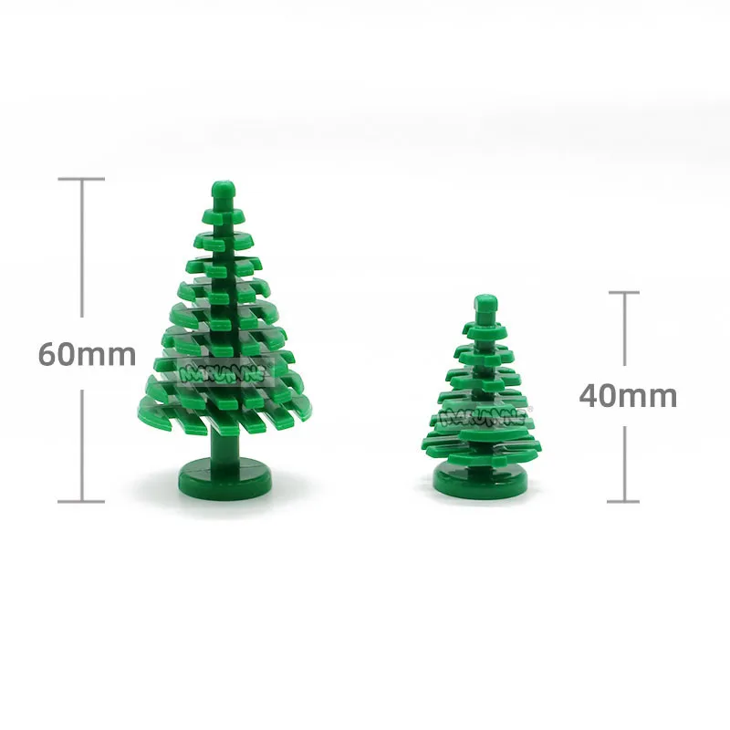 MARUMINE Small Spruce Tree Compatible 2435 Idea Stalk Grass Flower MOB Blocks Part Classic Bricks Construction Educational Toys