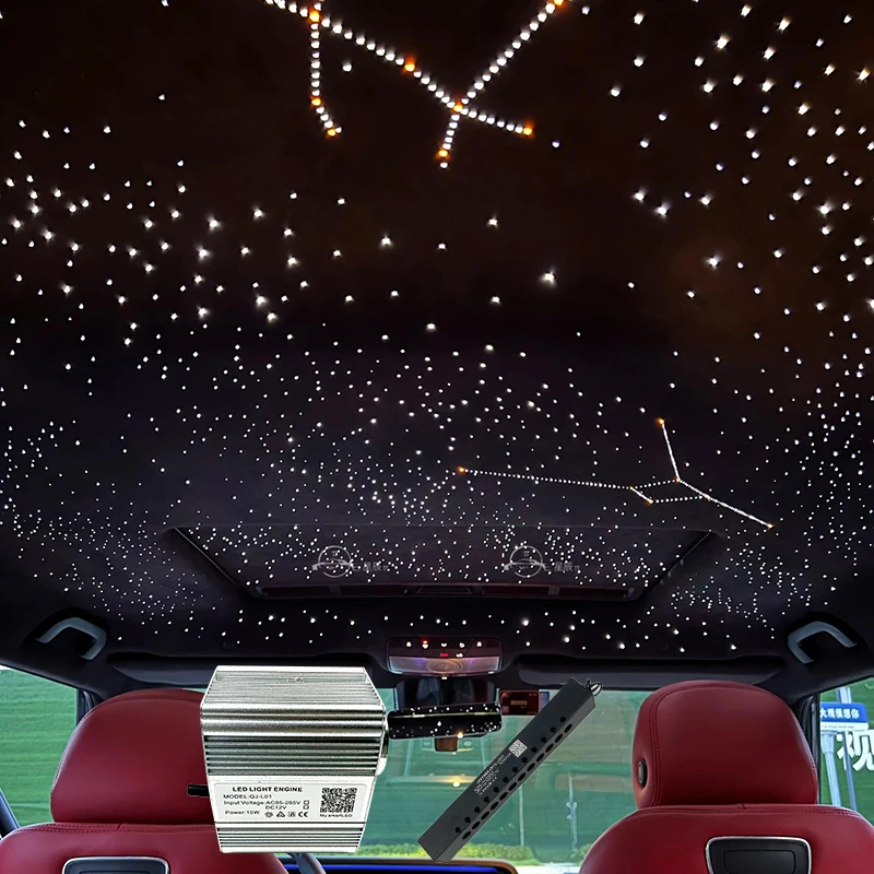 Twinkle RGBW Fiber Optic Star Light Kit Smart app Car Roof Starry Meteor sky Ceiling Shooting LED Combination lamp Cable 5555555