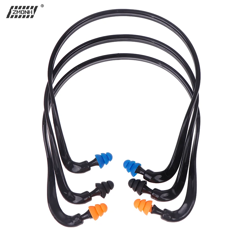 

[H]1PC Sleeping Working Noise Reduction Ear Plugs Soft Silicone Head-mounted Earplugs Protector Anti-Noise Earmuff