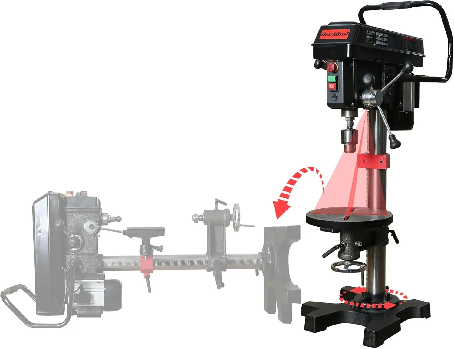 

Wood Lathe Combo, 6.2Amp 580-3200RPM Variable Speed Benchtop Drill Press and Woodworking