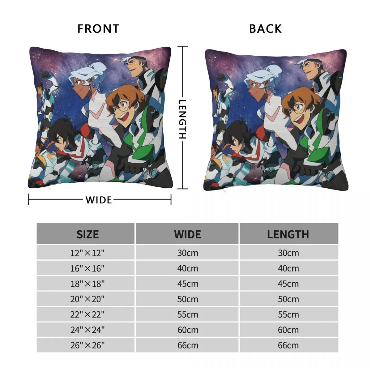 Voltron Legendary Defender Keith Lance Anime Square Pillowcase Cushion Cover Pillow Case Throw Pillow Cover for Home Living Room