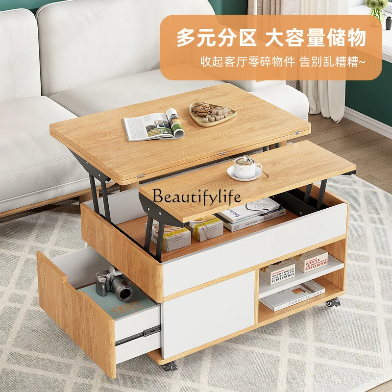 

yj5 Multifunctional lift coffee table dining table dual-purpose creative living room furniture simple folding dining table