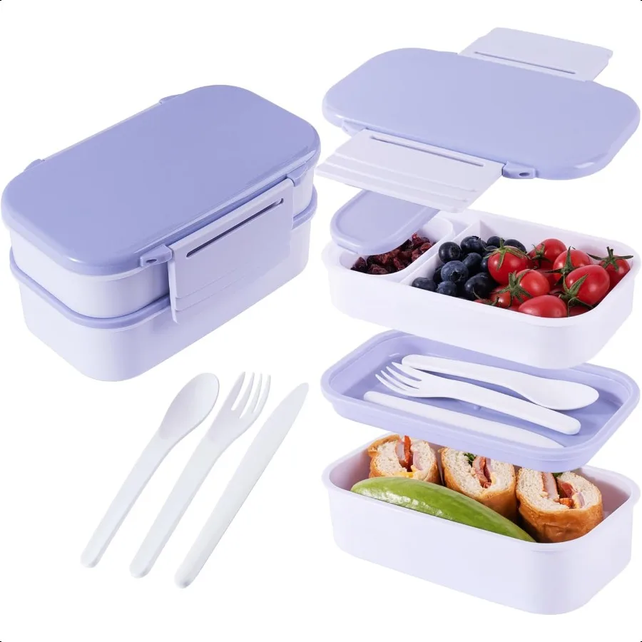 

Lunchneo bento box for adults separate for men and women set of utensils and dipping containers cute Japanese bento box microwa