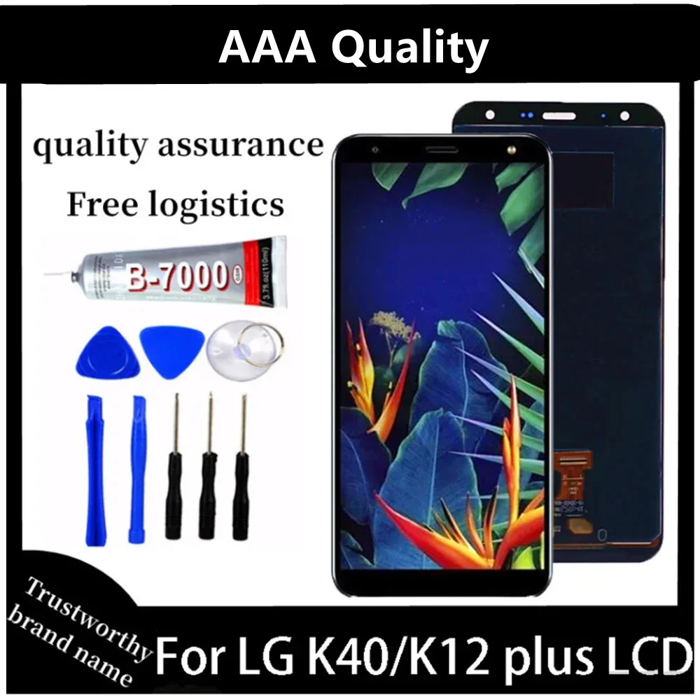 Tested For LG K40 K12+ K12Plus X4 2019 X420EM X420HM X420N LCD Display Touch Screen Digitizer With Frame For LG K40 K12+LCD