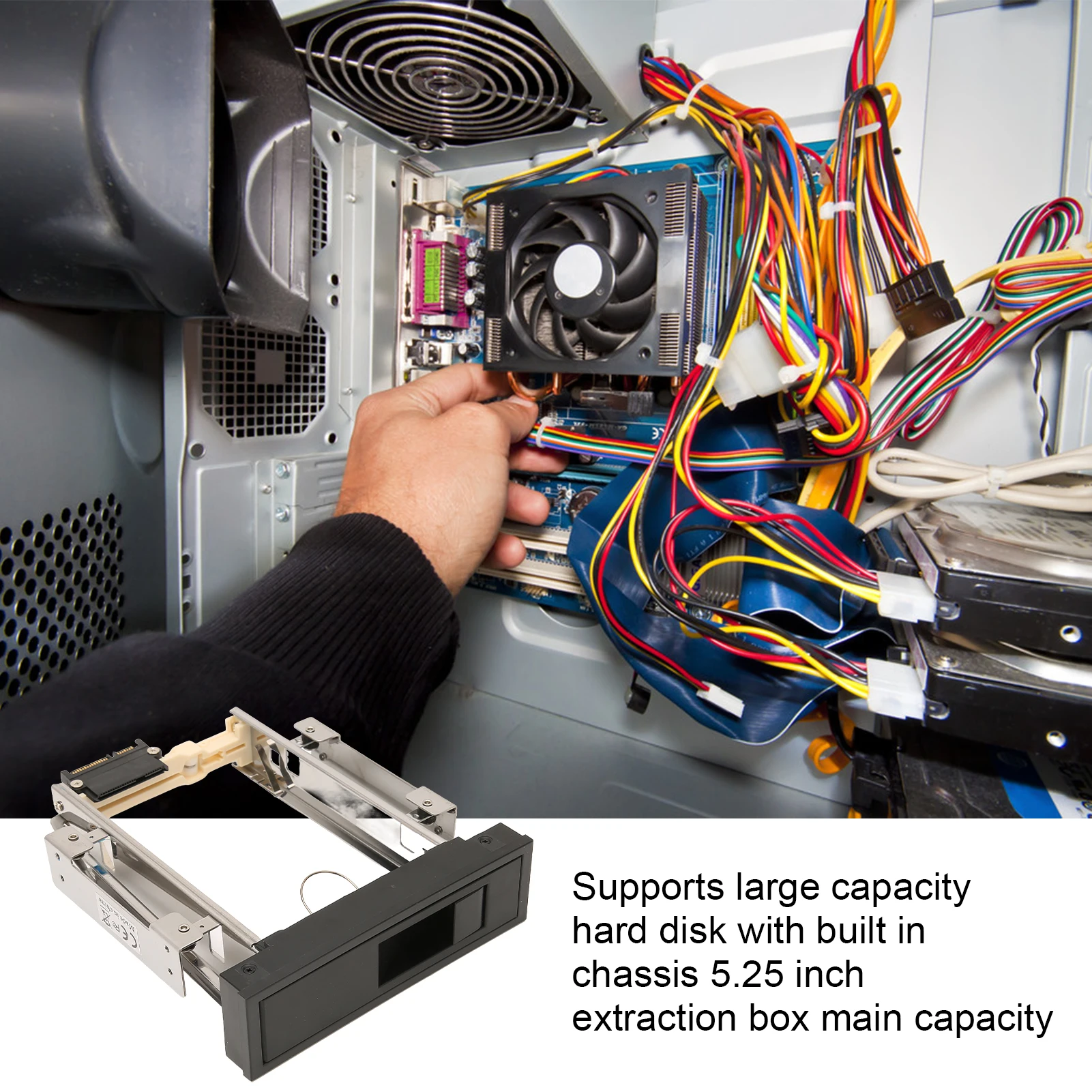 Hard Drive Bay 3.5 Hot Swap Hard Drive Bay Multi Purpose Semi Open Design Lightweight Portable with Screws for Computer Chassis