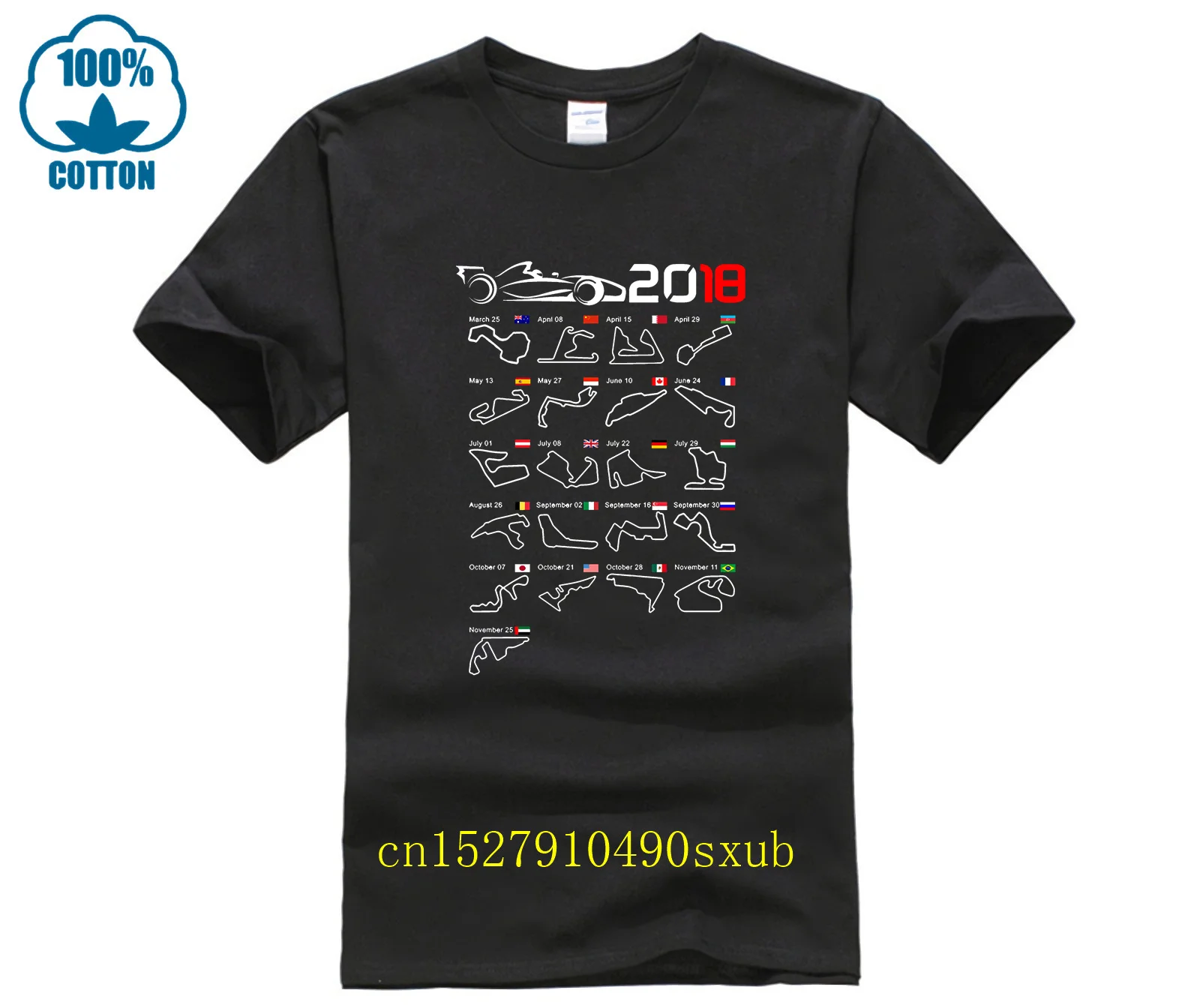 F1 calendar 2023 circuits sports career T shirt man leisure Formula 1 design shirt