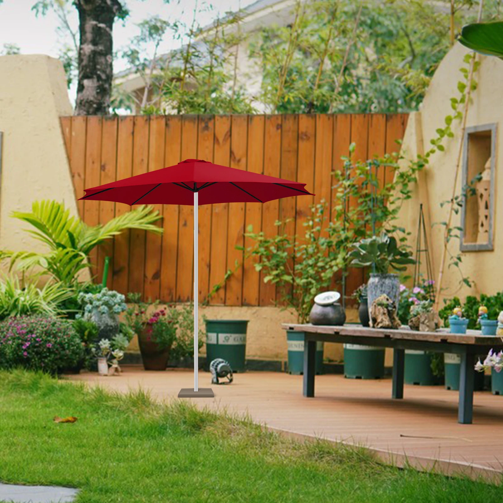 

Replacement Canopy For Patio Umbrella Outdoor Table Garden Yard Durable Sunshade Cover Windproof Rainproof Fabric Universal