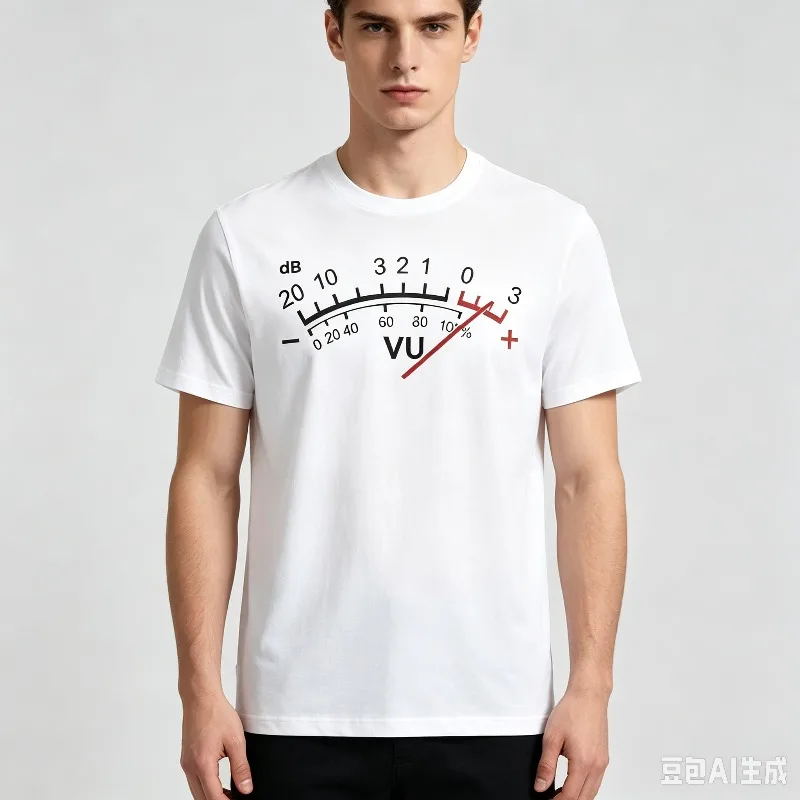 VU Meter dB Volume T-Shirt Men’s Audio Engineer Sound Graphic Tee Soft Modal Casual Top for Music Lover DJ Recording - view 4