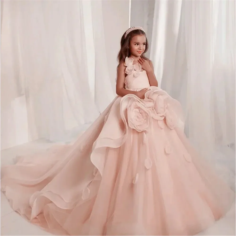 

Elegant Flower Girl Dress Wedding Dress Appliques Princess Evening Gown Princess Birthday Party Gift First Communion Gown