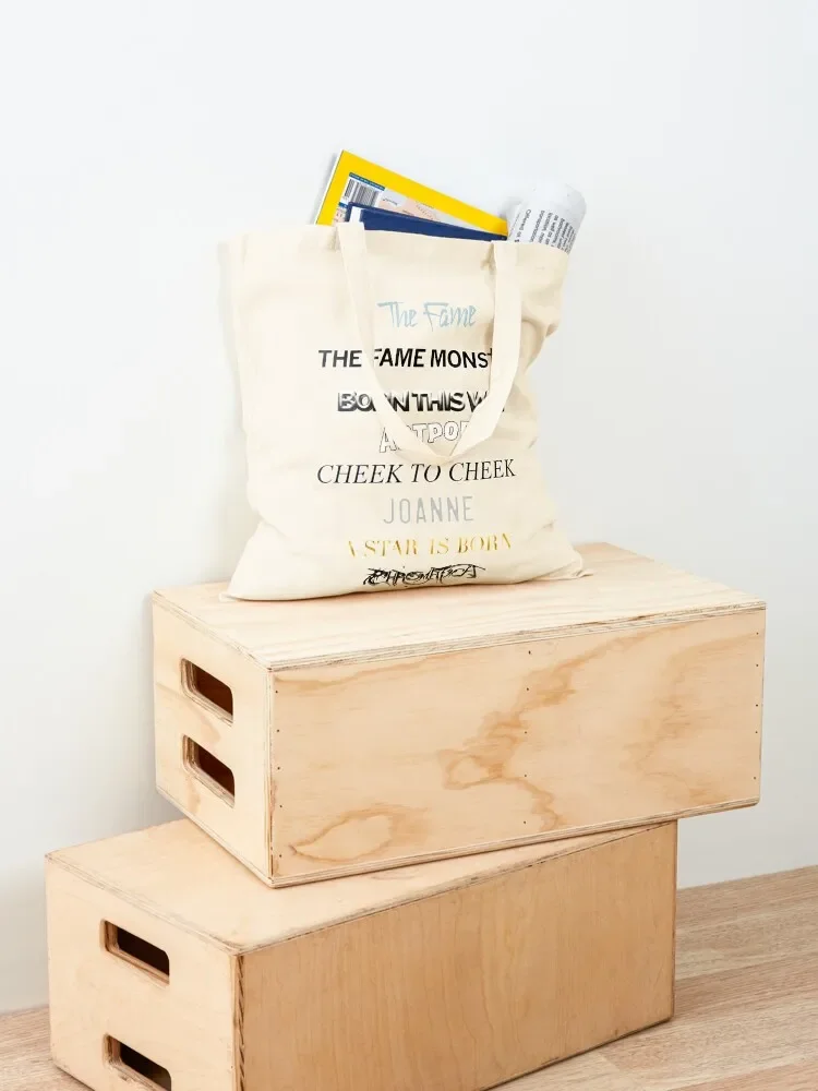 Lady Gaga Albums Discography Tote Bag reusable grocery bags Portable shopping bag tote bag men's Lady