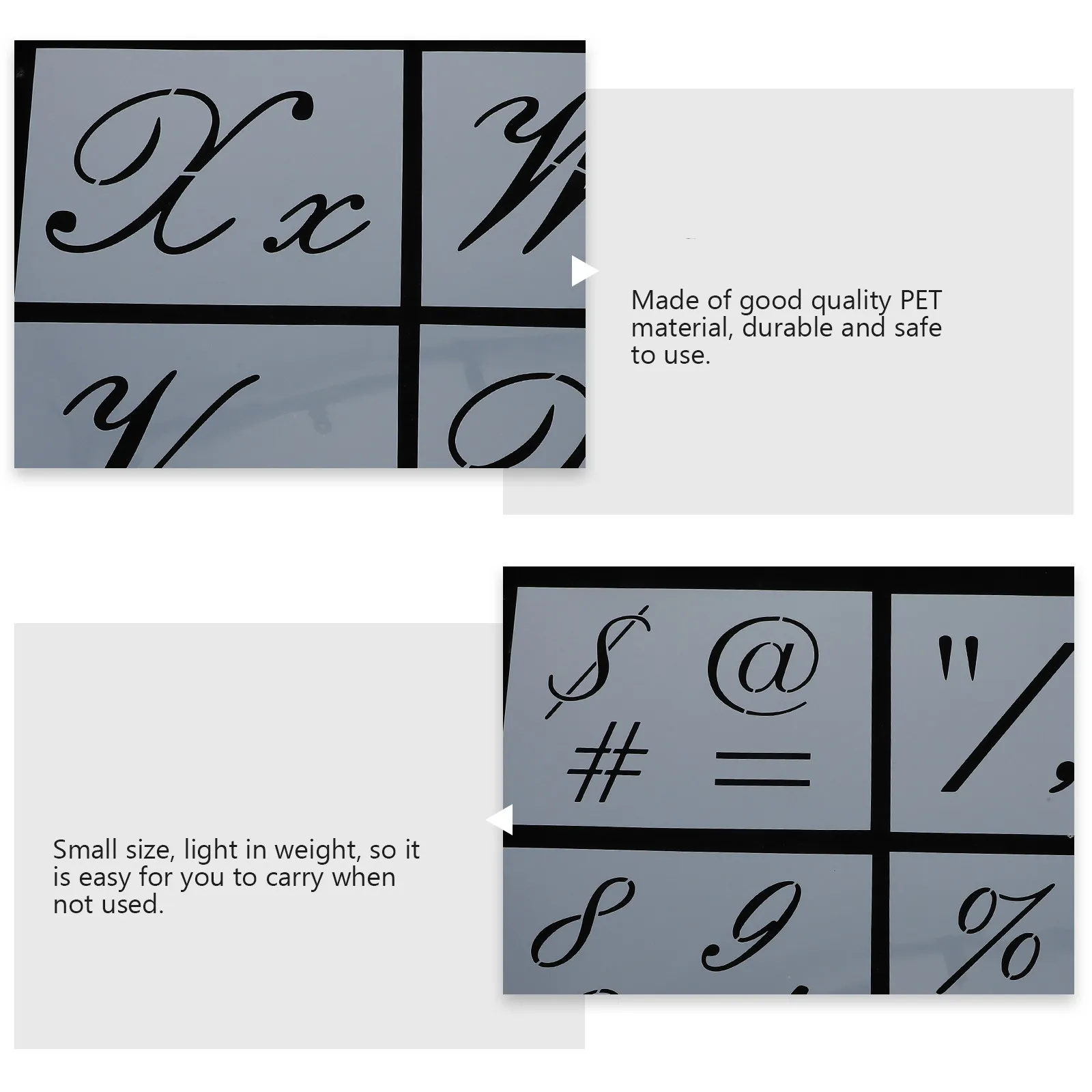 32Sheets Painting Stencils Reusable Template Hollow Letters Numbers Symbols Drawing Tool