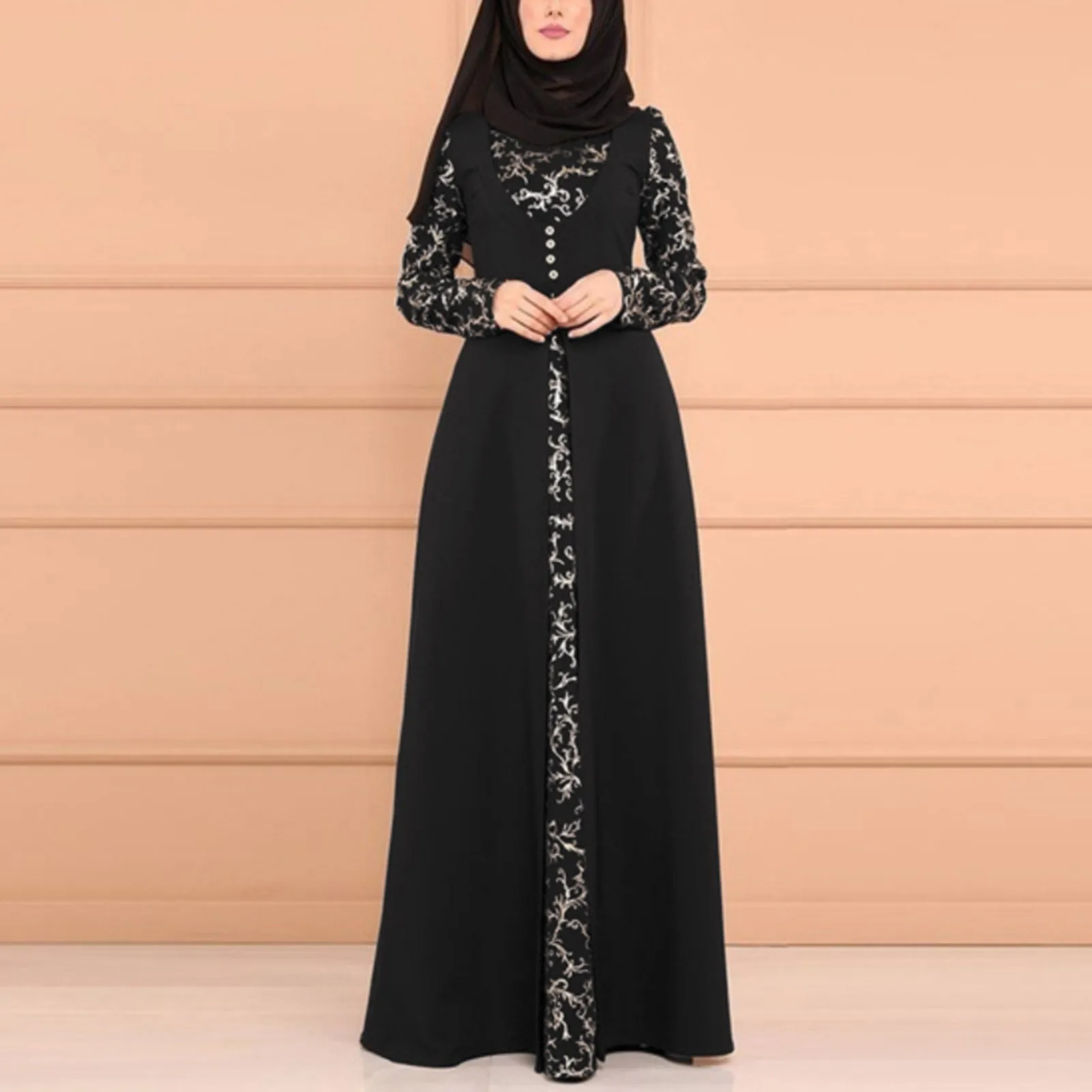 Арабское марокканское мусульманское женское платье Abayas Рамадан с принтом Abaya раньше мусульманский кафтан длинное платье длинные платья Largos