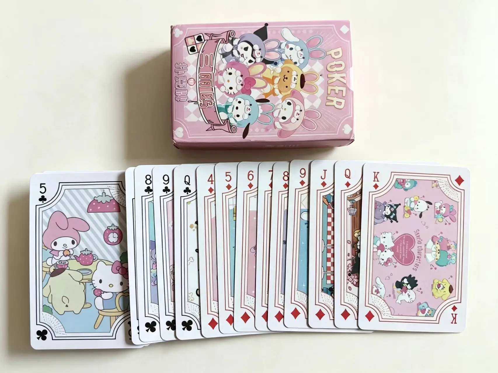 Sanrio Playing Cards Poker Board Games Cute Cartoon Kuromi My Melody Cinnamoroll Pochacco Pompom Purin Hello Kitty Kids Toy Deck - view 6