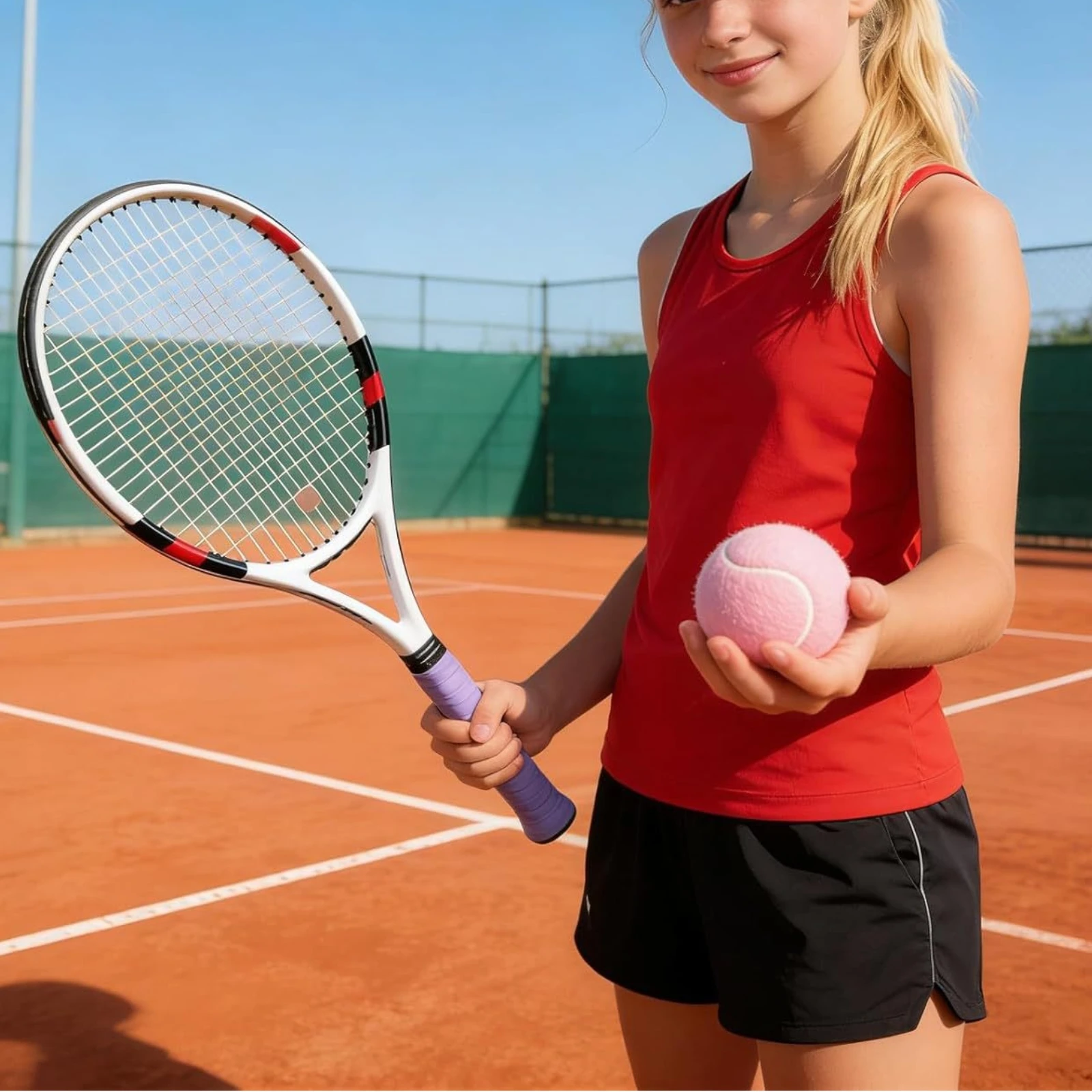 

6 Pieces Pink Tennis Ball Chemical Fiber Fuzzy Tennis Ball Stitched Seams Standard Shape