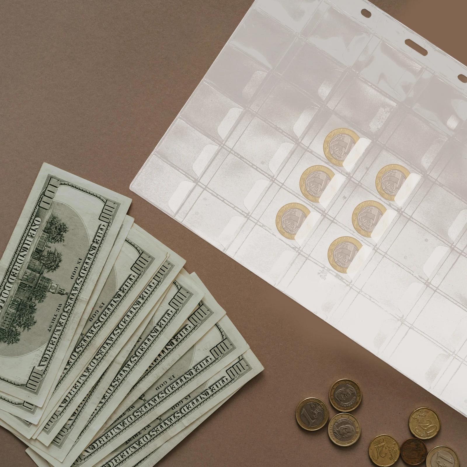 10 أوراق من صفحات جمع العملات المعدنية وأكمام حامل بلاستيك PVC لهواة جمع ألبوم تخزين وحاميات مستلزمات العملات المعدنية #4