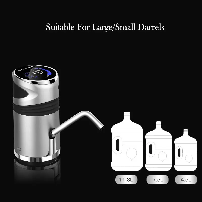 USB Drinking Fountain Electric Charging Portable Water Pump Dispenser Gallon Drinking Bottle Switch Silent Charging Touch Button