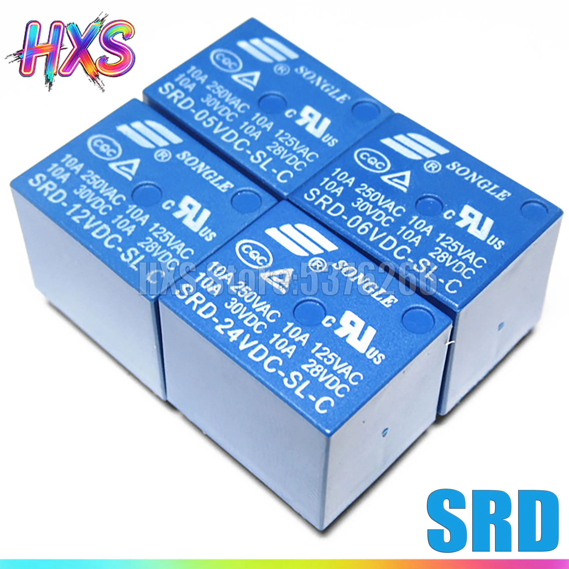 5PCS Relay SRD-03VDC-SL-C SRD-05VDC-SL-C SRD-24VDC-SL-C SRD-12VDC-SL-C 3V 5V 6V 9V 12V 24V 48V 10A 250VAC 5PIN Relays Relais