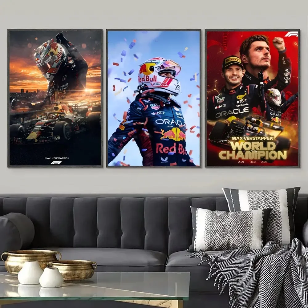 F1 M-Max Verstappen Poster and Print Canvas Painting Home Living Room Bedroom Entrance Bar Cafe Home Wall Art Decoration