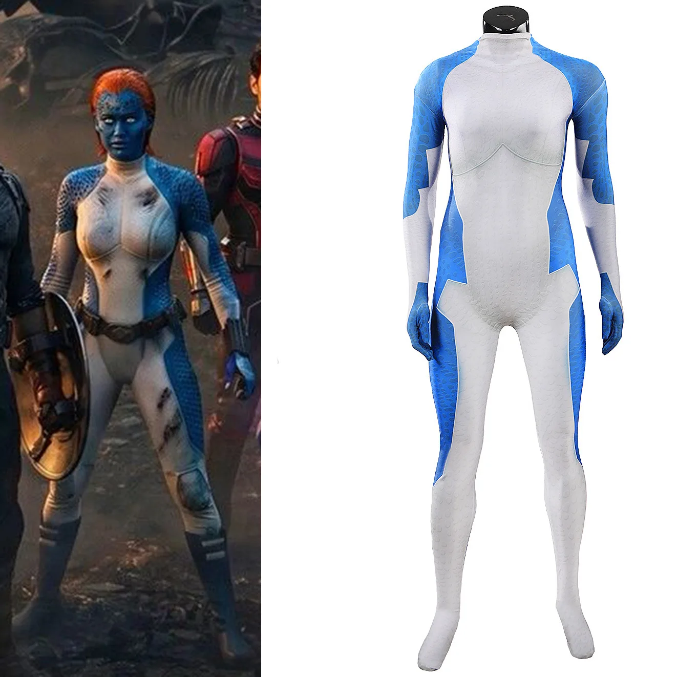 Mystique Jumpsuit Long Sleeve Cosplay Costumes Movie Character Halloween Party Costume Performance Clothes for Adults