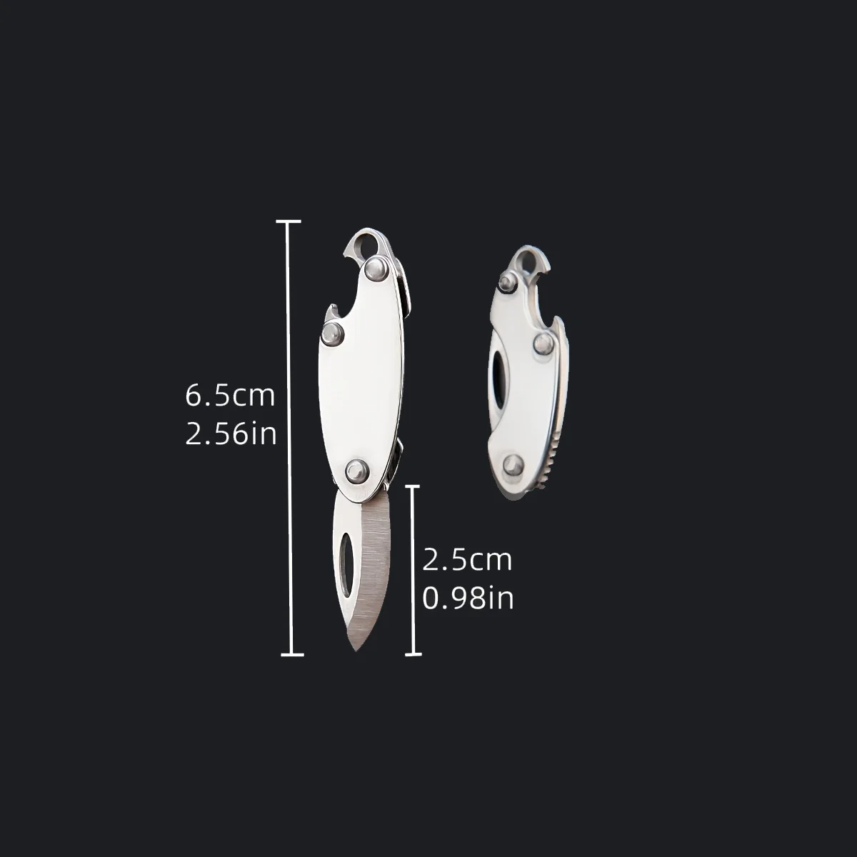 Mini Folding Pocket Knife Stainless Steel Blade with Keychain And Bottle Opener Multi-Functional EDC Tool for Unboxing Paper Cut