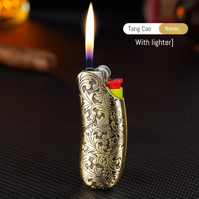 Creative Banana Shape Golden Armor Bic Bic J5 Lighter Case Shell Gas Lighter Portable Shell Accessories