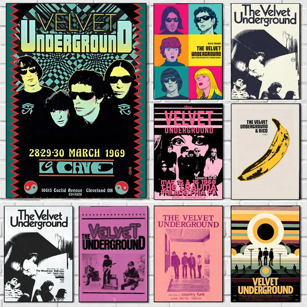 Band The V-velvet Underground Poster Self-adhesive Advanced Aesthetic Printing Paper Wall Art For Living Room Home Decor