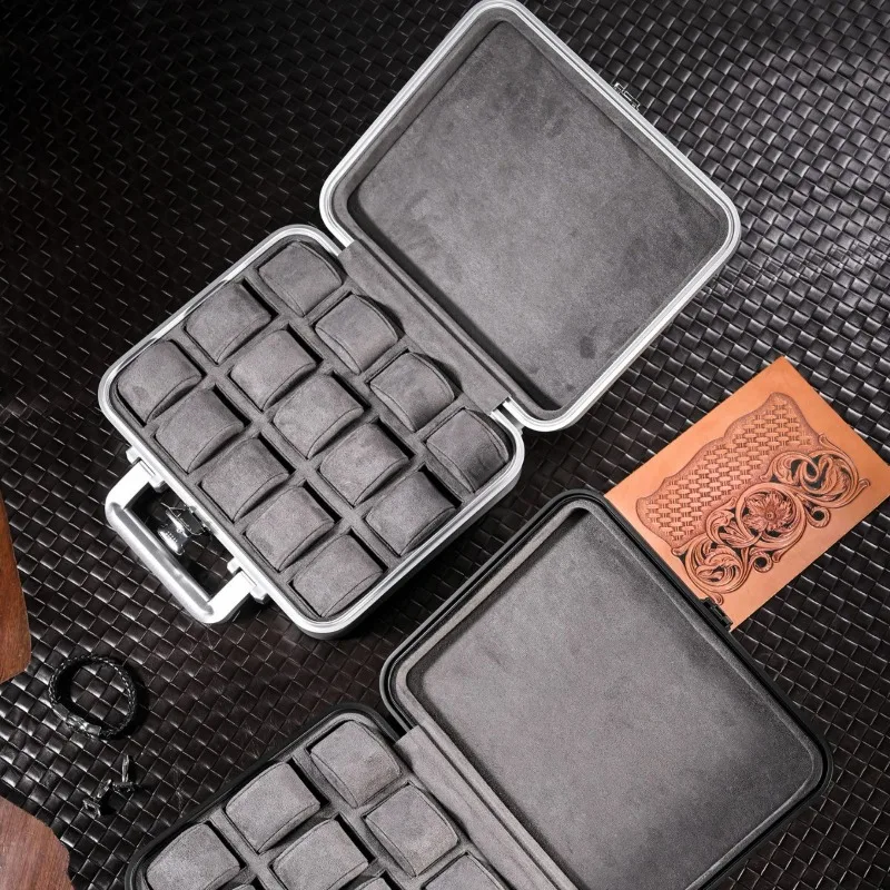 Luxury Watch Box Portable Wrist Watch Storage Suitcase Large Capacity Watches Organizer Case Portable Watches Collection Boxes