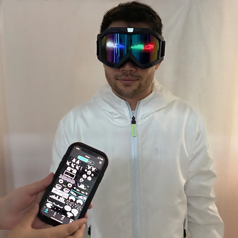 Cool Goggles LED Sunglasses Glowing For Performance Night DIY Image Letters Glasses Costumes Accessory Props