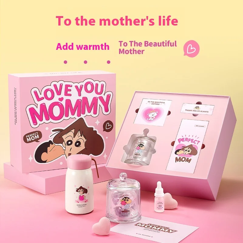 

Crayon Shinchan Love Mom Gift Box Practical Birthday Mother's Day Gift Heart-Shaped Gift Box For Mom Cartoon Anime Toy