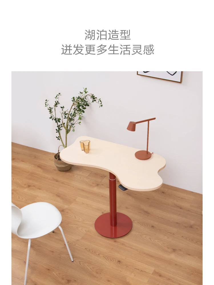 Lake electric lifting table for small household office, computer desk, bedroom, study