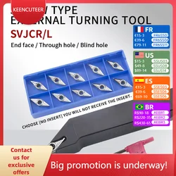 1 pcs SVJCR1212H11 SVJCR1616H16 SVJCL2525M16 external turning tool and carbide insert VCMT/VCGT CNC tool combination