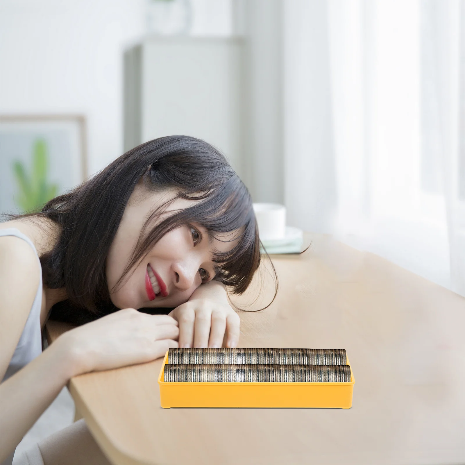 2 قطعة صندوق تخزين أموال صفر متعدد الشبكة منظم العملات المعدنية لجامعي بنك السوبر ماركت حاوية عملات بلاستيكية قوية قابلة لإعادة الاستخدام #6