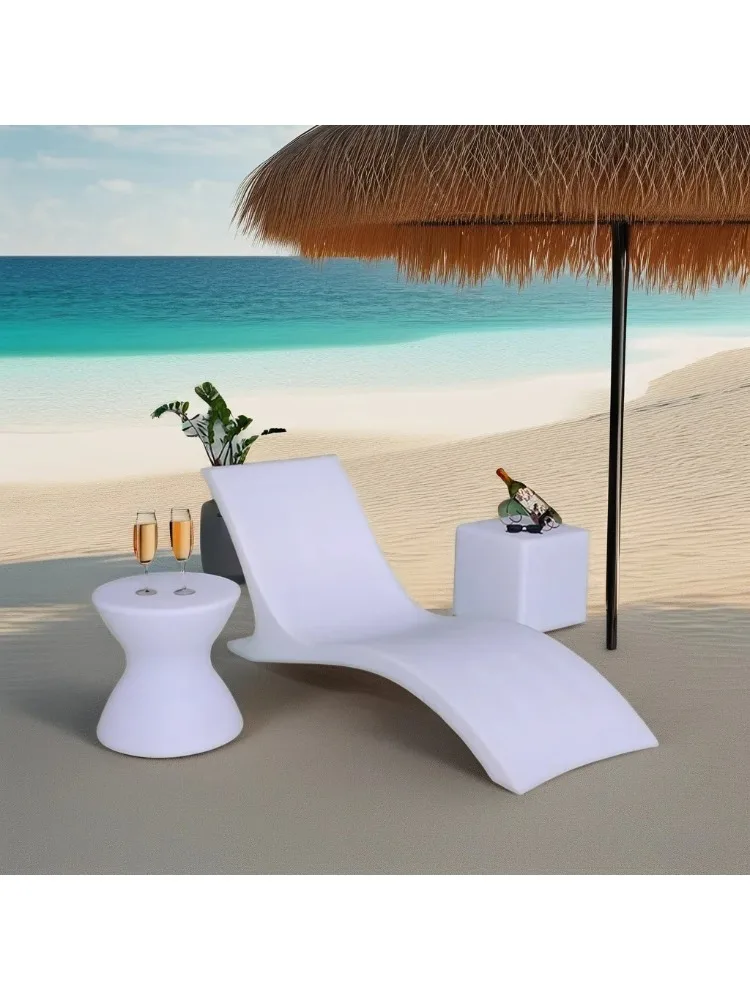 

Chair Lounger Wavy Swimming Pool Water Leisure Chair Plastic Outdoor Beach Chair Lounge Chair Waterproof and Sunscreen