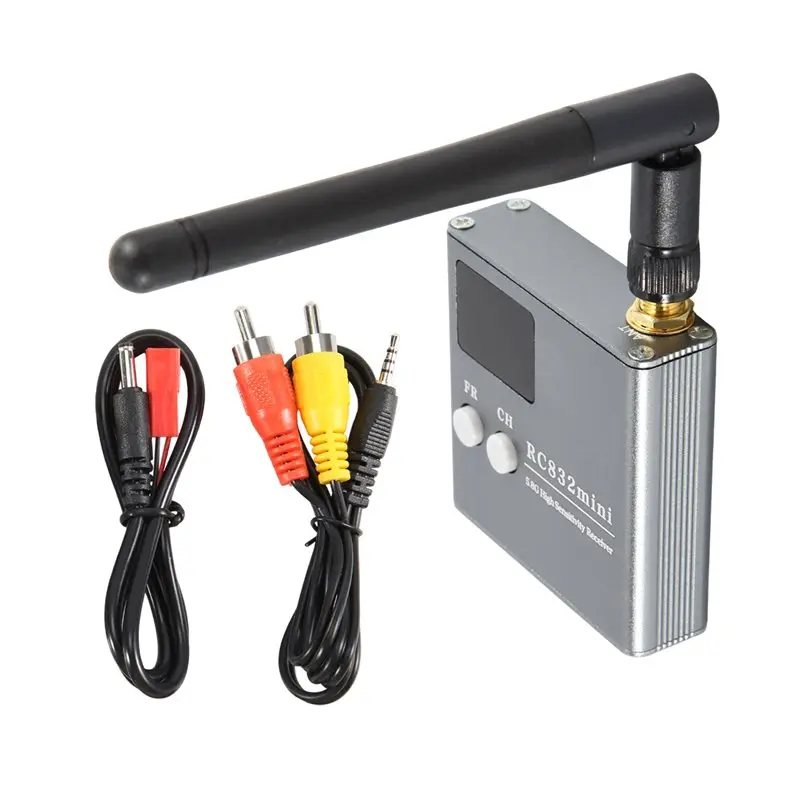 AS96-Rc832mini 4.9-5.8G 56CH High Sensitivity Receiver Wireless Receiver With A/V And Power Cable For FPV Multirotor