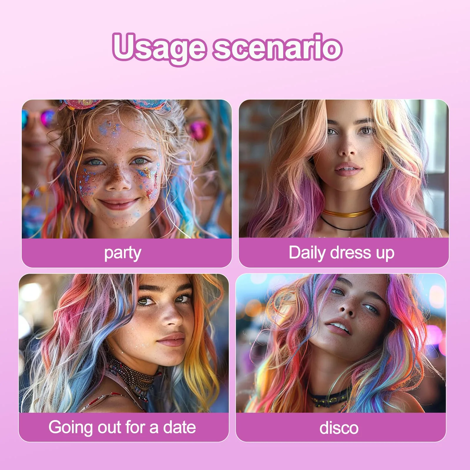 Temporary Hair Chalk Girls Kids Adults Washable Hair Color Makeup Sport Events Halloween Christmas Birthday Cosplay Festivals 3g
