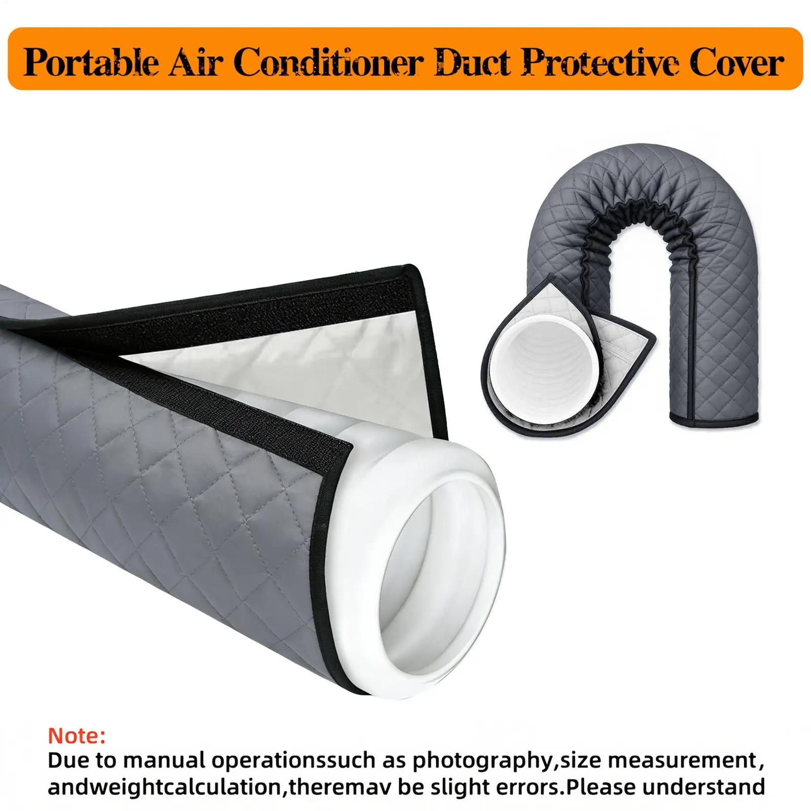 Portable Air Conditioner Hose Insulation Quilted Thermal Cover for Exhaust Vent Pipe Waterproof Outer Fabric Thick Inner Lining