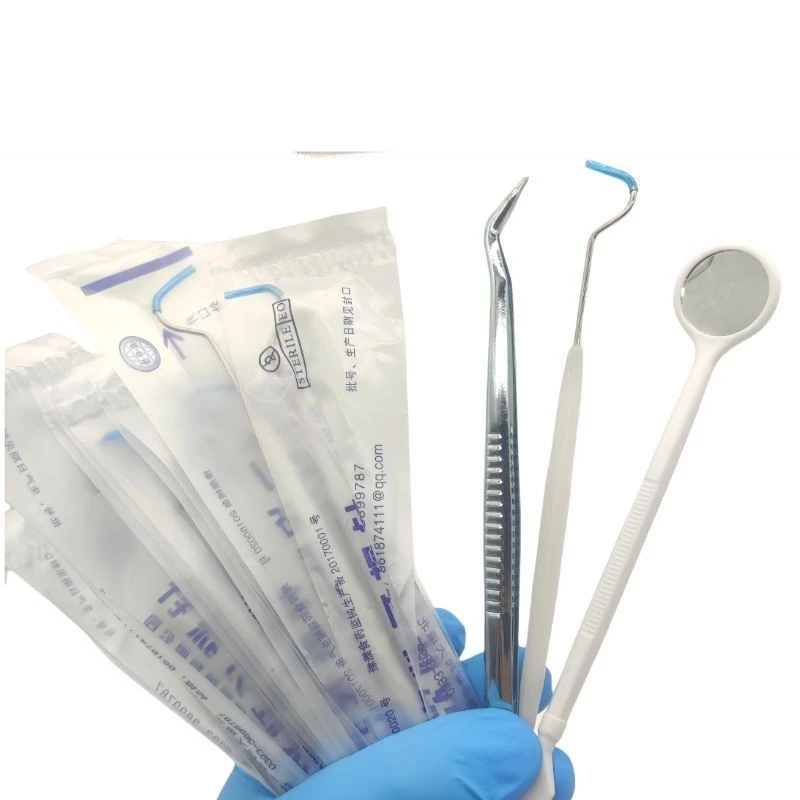 

50 шт., одноразовые зеркальные пинцеты для рта, зонд, временные двойные концы, крючок для зонда, инструменты для стоматологических инструментов, инструмент для полости рта