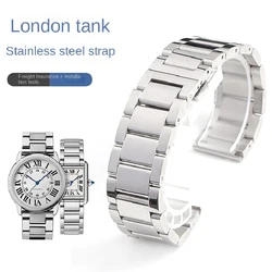 For Cartier London Watch Strap Tank Must Stainless Steel Chain Tank Solo Women's Men's Ronde Watchband 17.5mm 20mm 22mm 23mm