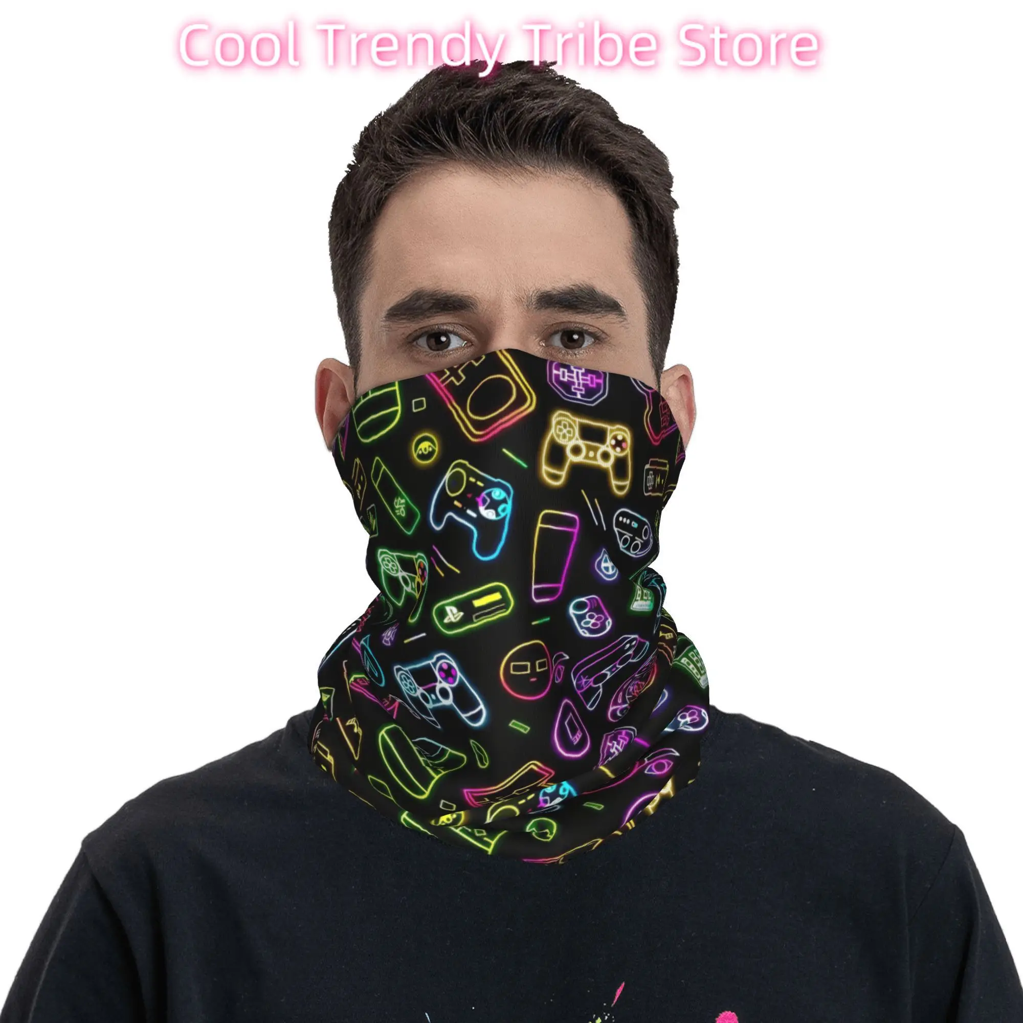 Video Game Gaming Controller Bandana Neck Gaiter Printed Mask Scarf Multi-use Face Mask Cycling Unisex Adult All Season