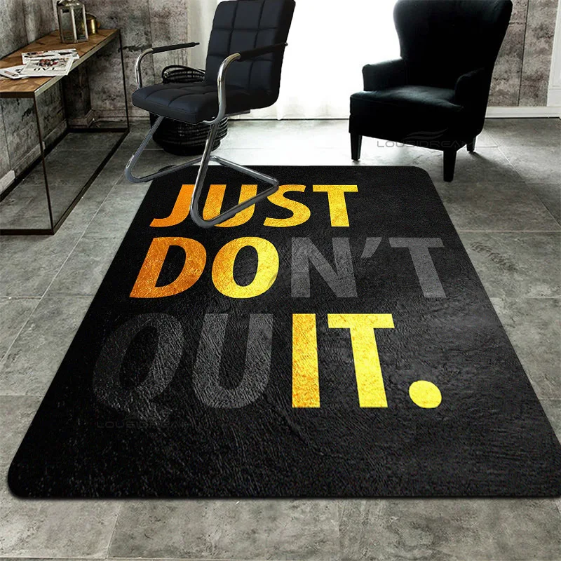 

Fashion J-Just-Do-It Art Patterns Decorative Carpet Children's Bedroom Floor Pad Can Customize Rug Living Room Cushion Door Pad