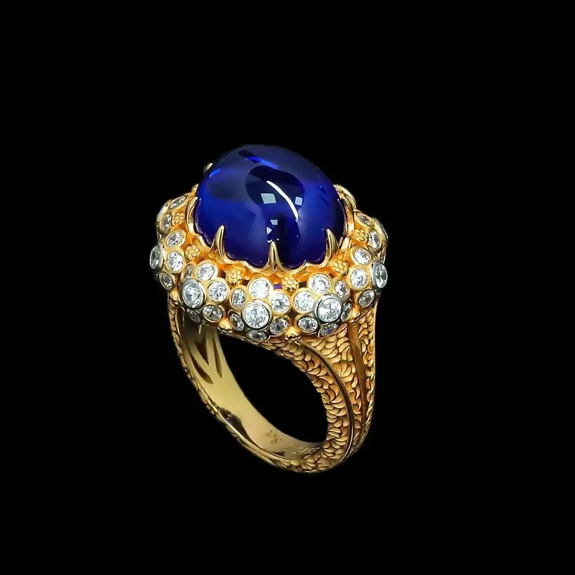 Vintage 7.8ct Artificial Oval Sapphire Statement Ring 925 Sterling Silver Royal Fine Jewelry for Women's Cocktail Party Gift