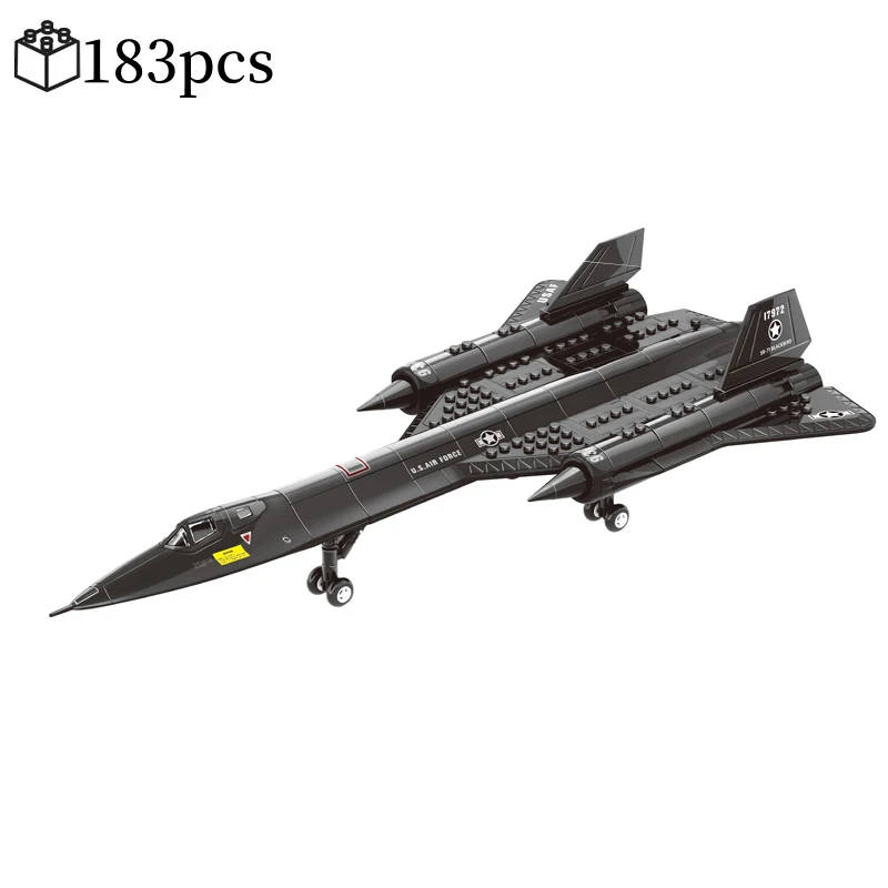 183pcs Creative Military SR-71 Spy Plane Building Blocks Sets MOC Kit Assembly Bricks STEM Learning Toys for Birthdays Toys