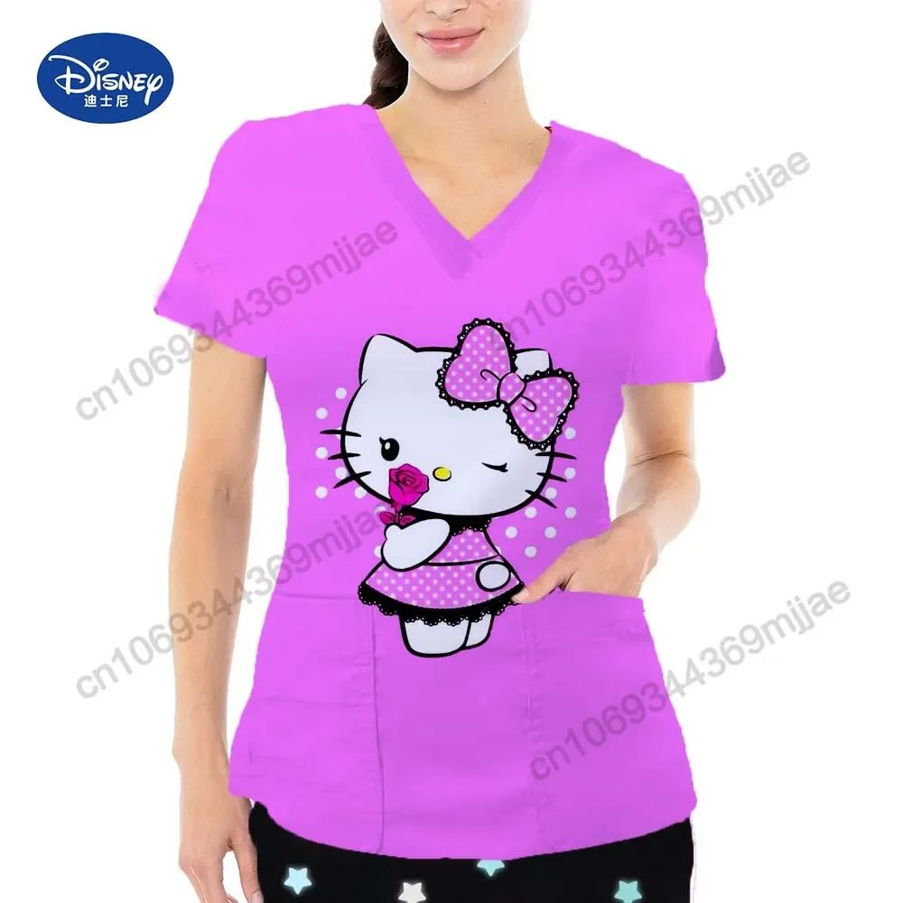 ฤดูร้อนแฟชั่นใหม่2024เสื้อผ้าสำหรับผู้หญิงเสื้อและเสื้อเบลาส์ลำลองแขนสั้นสวมใส่สบายคอวี