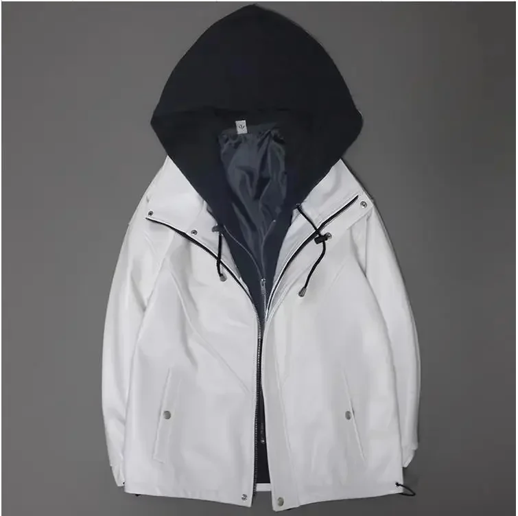 Free shipping.Men New white leather jacket.US Plus Large size.obese guy.Rider style real coat.Oversize cloth