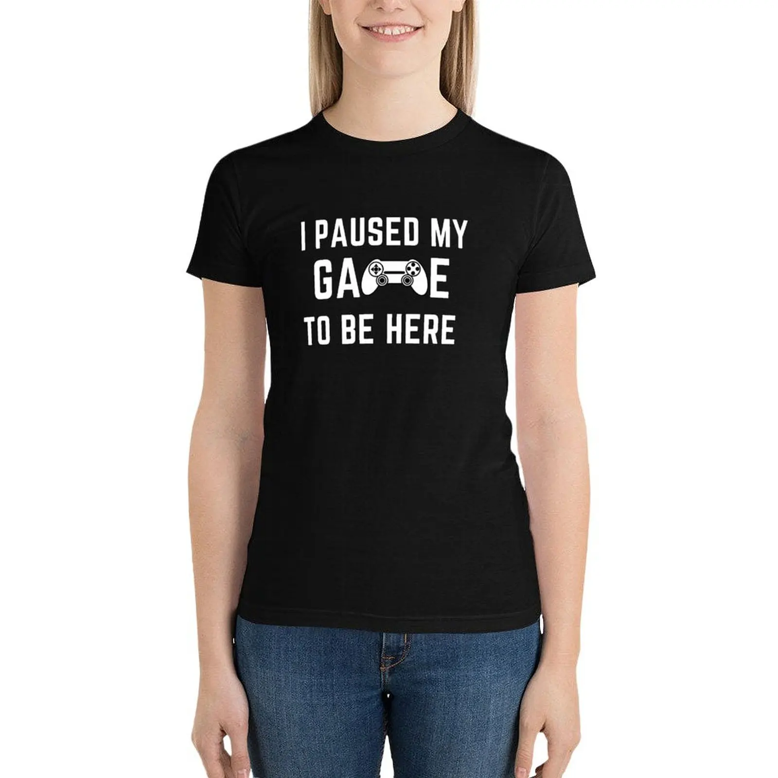 I Paused My Game To Be Here T Shirt Funny Gamer Shirt Sarcastic Gaming T Shirt Cool Gamer T-Shirt